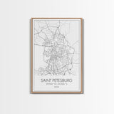 Saint Petersburg Street Map, Russia Map, City Map Art, Minimalist Art, Wall Art, Canvas Print, Room Décor, Gift For Mom, Travel Wall Art