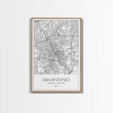 San Antonio Street Map, Texas Map, City Map Art, Minimalist Art, Wall Art, Canvas Print, Black And White Art, Travel Print, Family Gift