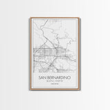 San Bernardino Street Map, California Map, City Map Print, Minimalist Art, Wall Art, Canvas Print, Unique Wall Décor, Friends Gift,