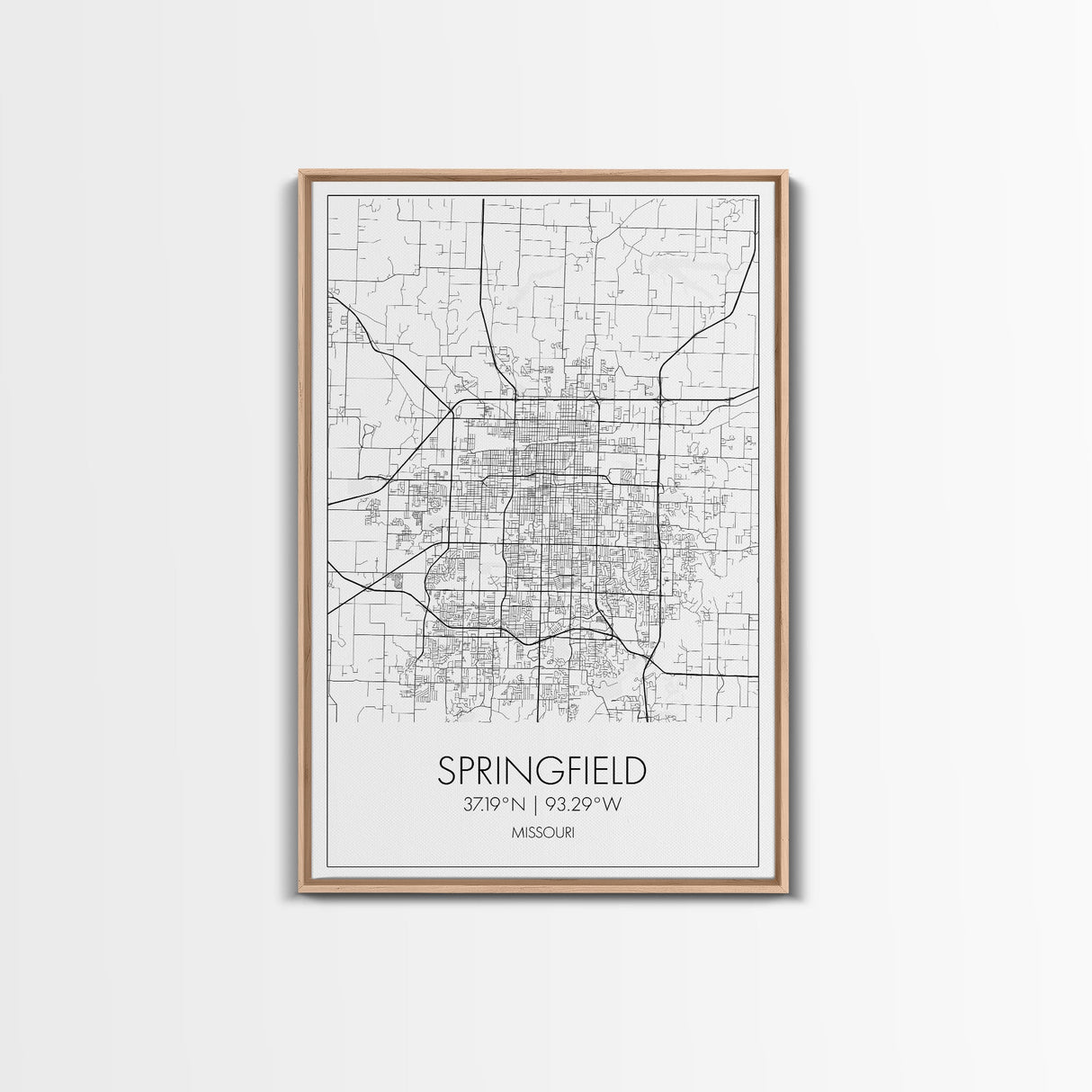Springfield Street Map, Missouri Map, City Map Print, Modern Wall Art, Wall Art, Canvas Print, Bedroom Wall Décor, Gifts For Couple