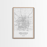 Springfield Street Map, Missouri Map, City Map Print, Modern Wall Art, Wall Art, Canvas Print, Bedroom Wall Décor, Gifts For Couple