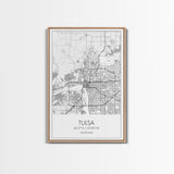 Tulsa Street Map, Oklahoma Map, City Map Print, Modern Wall Art, Wall Art, Canvas Print, Dorm Room Décor, Gift For Husband, Travel Art Print