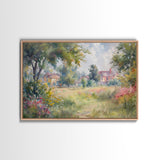 Wild Flowers And Old Barns, Furniture and Decor for Living Room, Framed Canvas Print, Home Decor Wall Art For Living Room, Decor Home