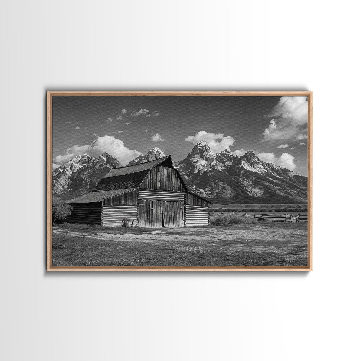 Old Barn Wall Art, Framed Canvas Print or Metal Art, Rustic Homestead Framed Canvas Art, Vintage Old Barn Black and White Wall Art