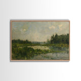By The Water - Framed Canvas Print, English Landscape, Painting Print On Canvas Or Metal, Living Room Decor