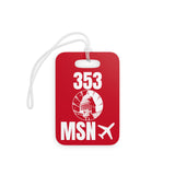Madison Wisconsin,  Area Code / Airport Tag for Bags and Luggage - 353 / MSN & Capital