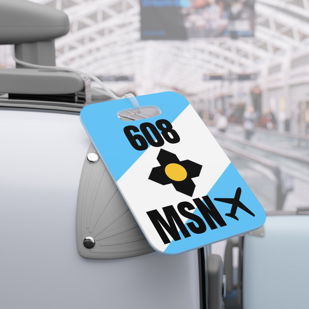 Madison Wisconsin,  Area Code / Airport Tag for Bags and Luggage - 608 / MSN