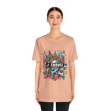 Camiseta a todo color "Viajo Para Comprar" 