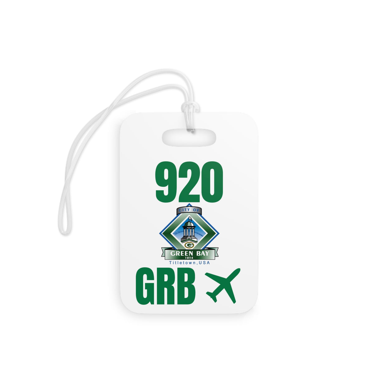 Green Bay Wisconsin,  Area Code / Airport Tag for Bags and Luggage - 920 / GRB