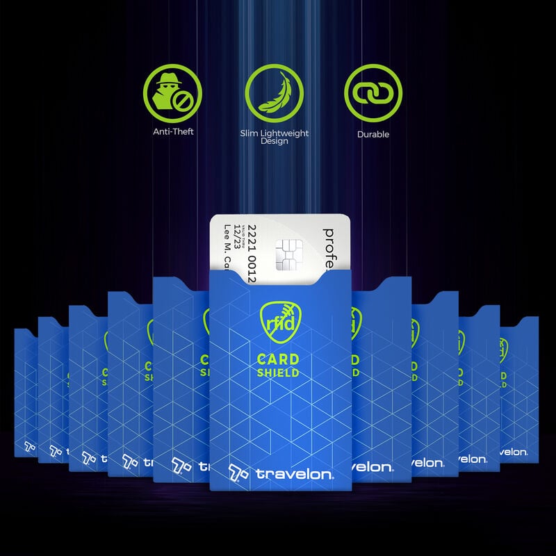 Set of 10 RFID Blocking Card Sleeves - Cobalt (13701) by Travelon