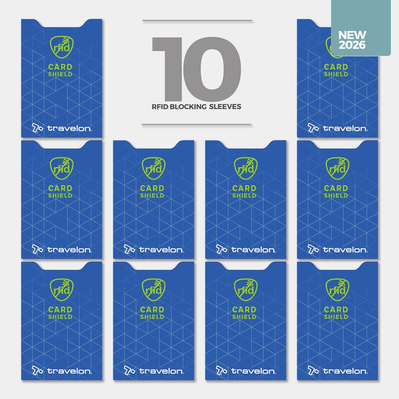 Set of 10 RFID Blocking Card Sleeves - Cobalt (13701) by Travelon