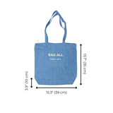 New York City Tote with Zipper and Inside Pocket, Denim