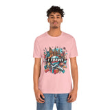 Camiseta a todo color "Viajo Para Comprar" 
