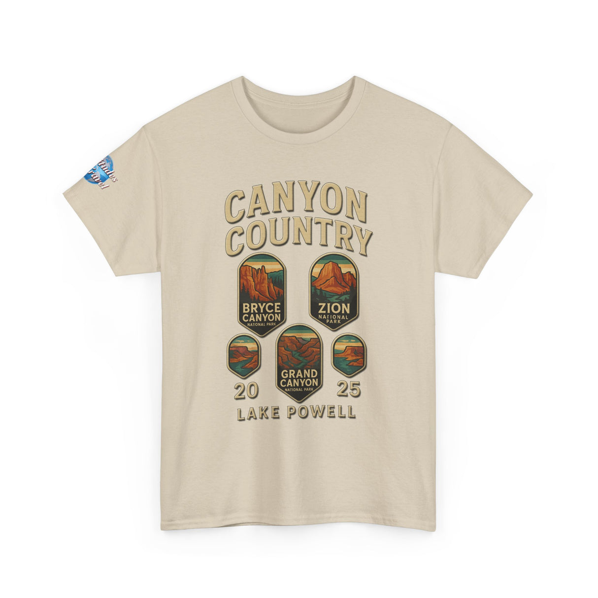 Custom Latitudes Travel - Canyon Country Tee, Adventure T-Shirt, National Park Shirt, Travel Souvenir Gift, Retro Tour Shirt, Hiking Apparel, Unisex Cotton Top