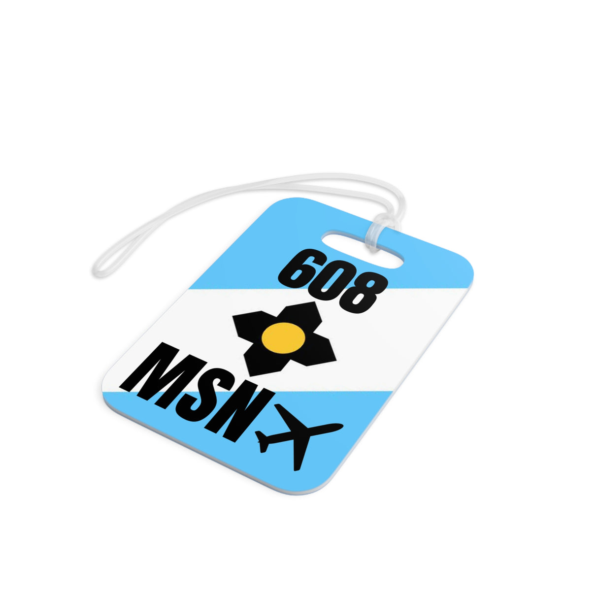 Madison Wisconsin,  Area Code / Airport Tag for Bags and Luggage - 608 / MSN