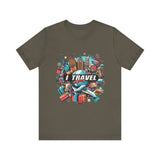 Camiseta a todo color "Viajo Para Comprar" 