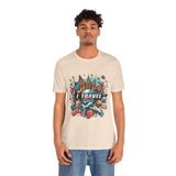 Camiseta a todo color "Viajo Para Comprar" 
