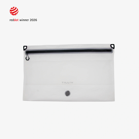 TILLIV Compak Large with Divider in Digital White, empty and laid flat