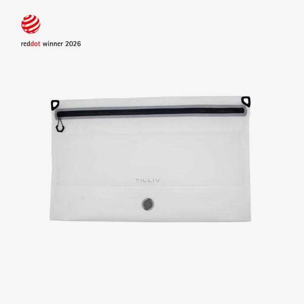TILLIV Compak Large with Divider in Digital White, empty and laid flat