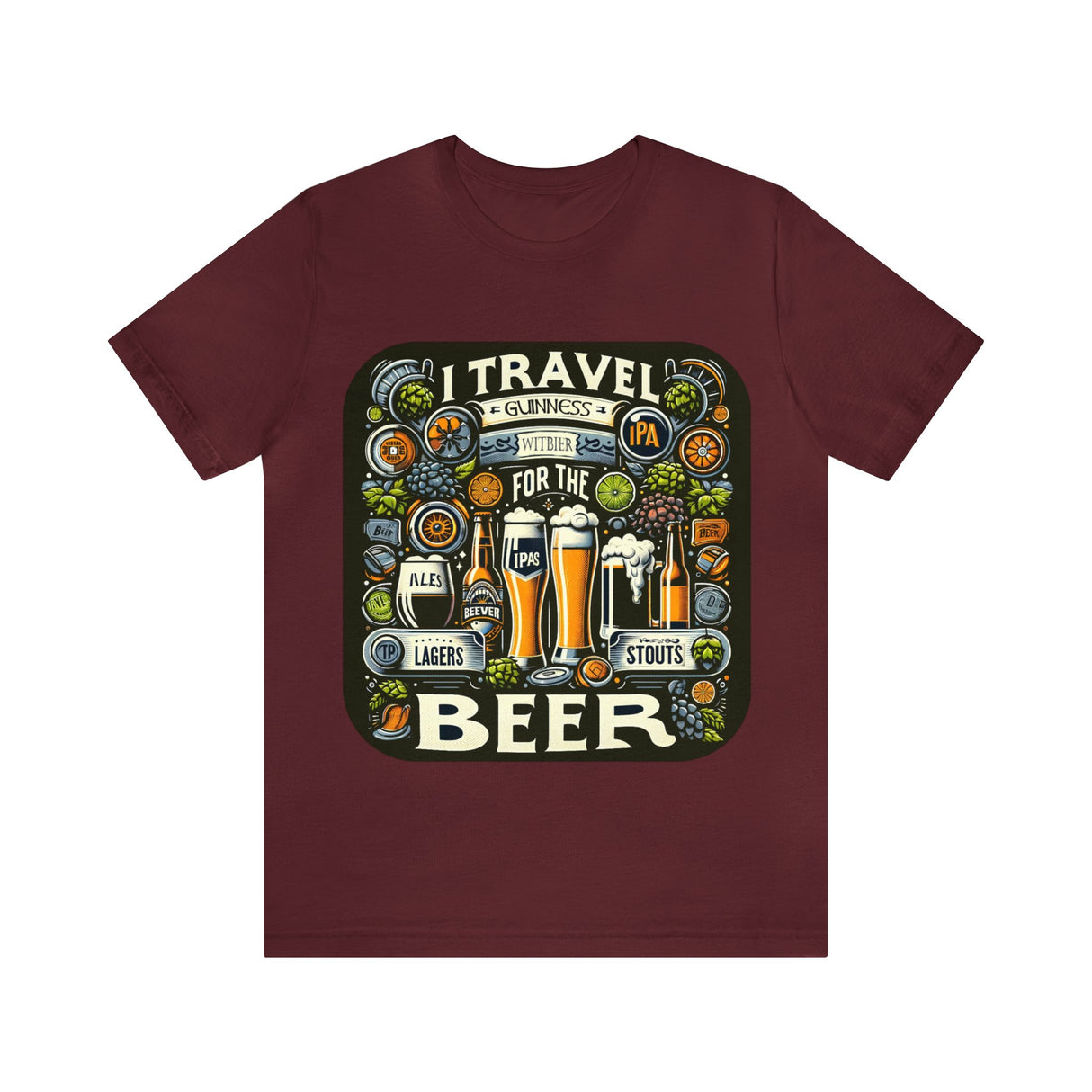 "I Travel for The Beer" full color T-shirt