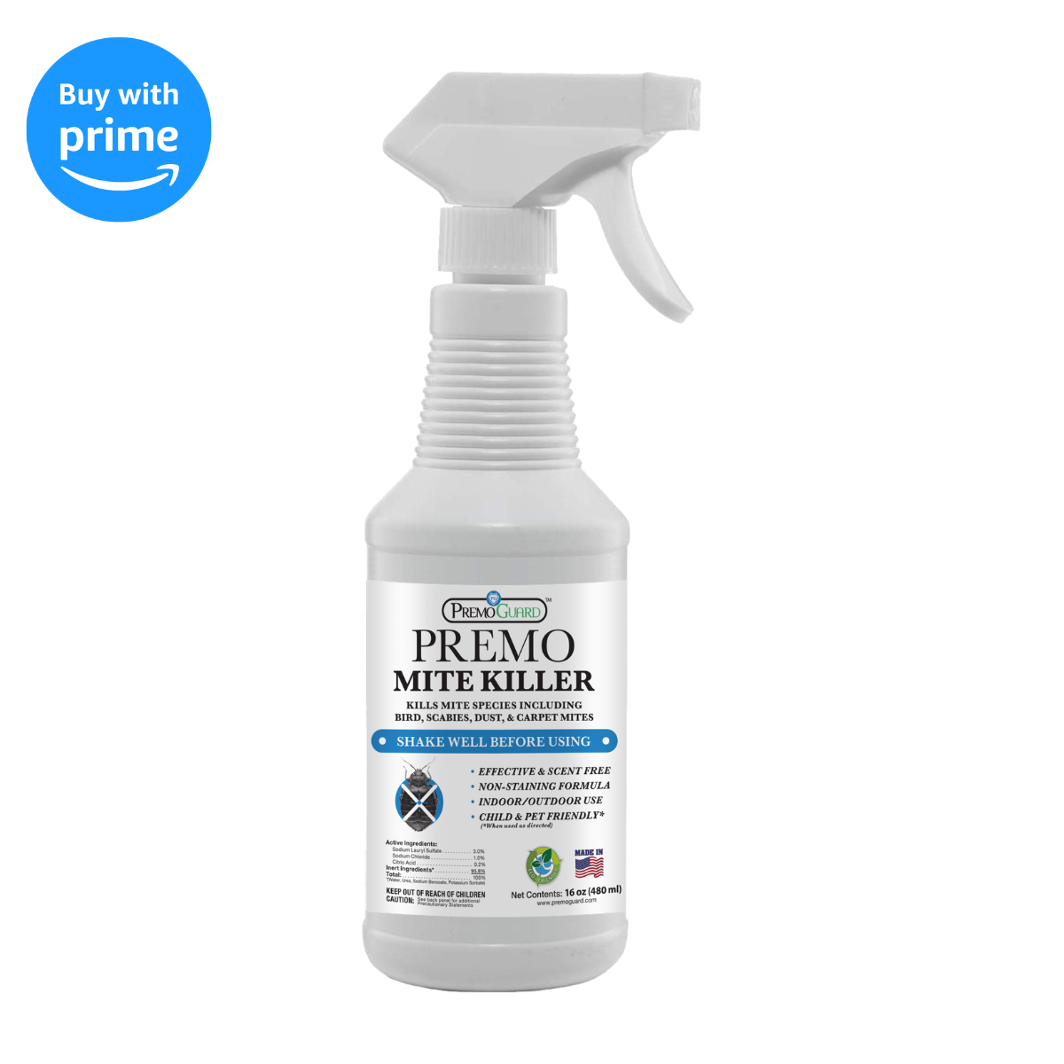 Mite Killer Spray - All Natural Non-Toxic - By Premo Guard
