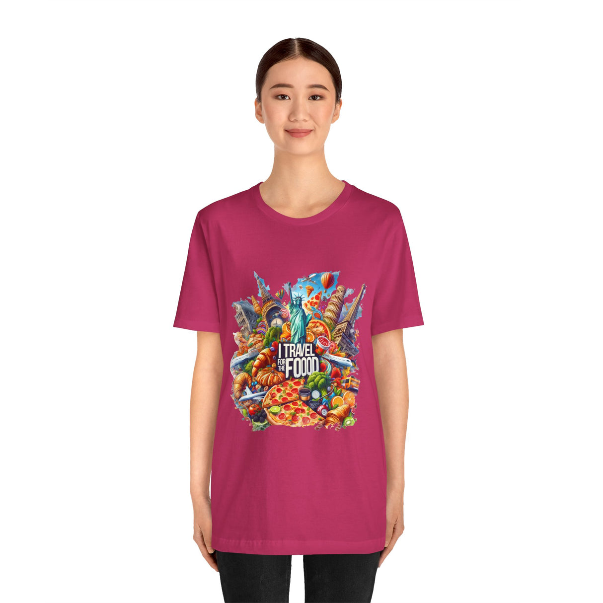 "I Travel for The Food" full color T-shirt