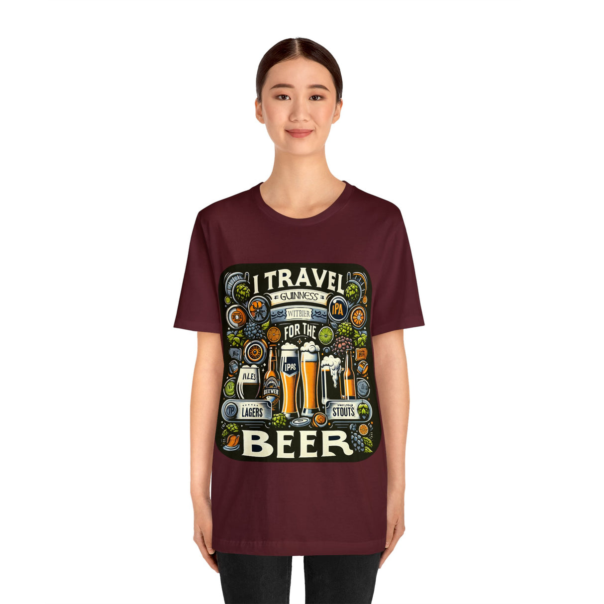 "I Travel for The Beer" full color T-shirt