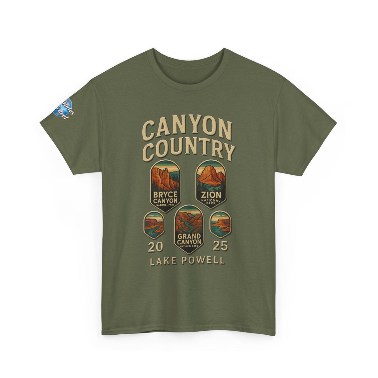 Custom Latitudes Travel - Canyon Country Tee, Adventure T-Shirt, National Park Shirt, Travel Souvenir Gift, Retro Tour Shirt, Hiking Apparel, Unisex Cotton Top