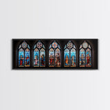Stained Glass Windows Canvas Print, Stained Glass Painting On Canvas, Church Stained Glass Windows Fine Art Print