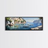 The Italian Coast - Framed Canvas Print - Beautiful Wall Art - Nautical Decor - Italian Painting Print - Sunset in Italy