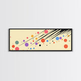 Polka Dots On Cream Background, Framed Canvas Print, Panoramic Wall Art, Modern Home Decor, Boho Style Above Bed Wall Art
