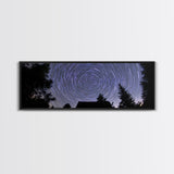 Huge Wall Art Time Lapse Photography Style Print, Panoramic Wall Art, Wood Framed Canvas, Farmhouse Decor, Unique Wall Art