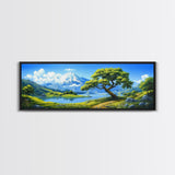 Vintage Oil Painting Canvas Print, Wall Art, Nature Painting, Panoramic Landscape Painting, Large Gallery Art