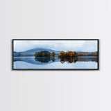 Calm - Reflections In The Lake On An Overcast Day - Panoramic Print - Original Painting Print - Landscape Oversized Painting Art