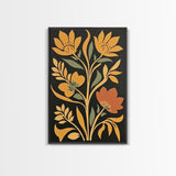 Flower Market Print Framed Canvas Print Mid-Century Modern Botanical Wall Art Boho Modern Farmhouse Living Room Art