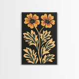 Beautiful Boho Wild Flower Wall Art Canvas Print, Framed Canvas Wall Art Botanical Print Boho Minimalist Home Decor For Living Room