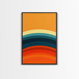 Shades Of The Sun Gradient Painting Print, Wood Framed Canvas, Minimalist Wall Art, Art Deco Inspired Living Room Decor