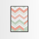 Watercolor Abstract Chevrons Art Print, Framed Canvas Print, Abstract Art Print, Modern Abstract, MCM, Midcentury Modern Decor