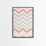 Chevron Zig Zag Pastel Wall Art, Geometric Wood Framed Wall Art, Decorative Wall Accent, Mosaic Wall Decor, Boho Art
