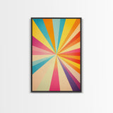 Raspberry Pink, Mikado Yellow, Cerulean and Orange Peel Wall Art, Boho Mid Century Modern Home Decor, Minimalist Canvas Print