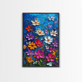 Wildflower Oil Painting Print, Wildflowers Home Decor, Boho Wall Art, Botanical Art, Oil Painting Wall Art, Floral Wall Prints