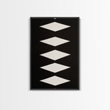White Diamonds Geometric Aztec Terracota Canvas Print, Modern Farmhouse, Southwestern Art, Arizona Art, Black and White Wall Art