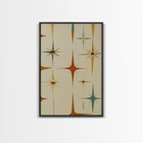 Mid Century Modern Atomic Starburst Retro Wall Art - Atomic Decor - Canvas Print - 50s Style Wall Art - MCM Mid Century Modern Art