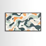 Abstract Camo Pattern Wall Art Framed Canvas Print, Man Cave Decor, Gift For Him, Retro Modern Abstract Art