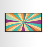 Eclectic Large Original Geometric Mid Century Modern Wall Art Wood Framed Canvas Print, Bright and Colorful Contemporary Art