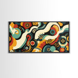 Surrealist Abstract Art, Framed Canvas Print, Kitsch Decor, Boho Style Eclectic Home Decor