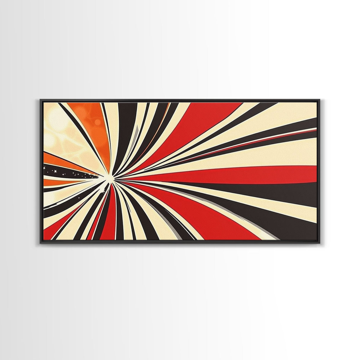 Mid-Century Modern Art Retro Geometric Wall Art Framed Canvas Print Wood Framed Home Decor Modern Abstract Painting