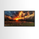 Fields Of East Texas, Framed Canvas Print, Photography Style Landscape Art, Horizontal Decor, Modern Farmhouse Wall Art, Living Room Decor