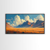 Southwestern Wall Decor | Western Wall Art | Retro Landscape Painting | Canvas Print | Retro Wall Hanging | American Western Arizona Art