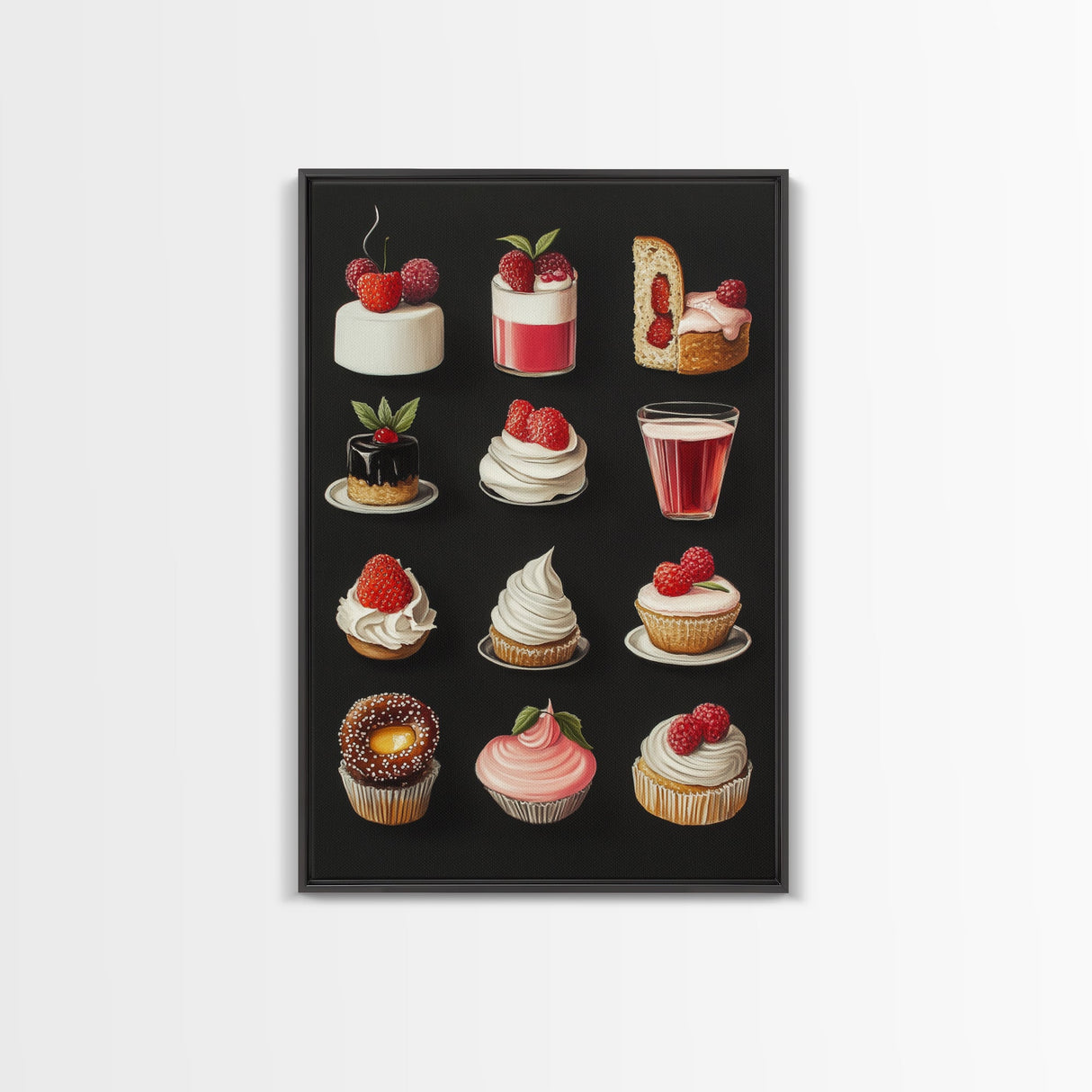 Kawaii Dessert Painting Print, Kitchen Home Decor, Kitchen Wall Art, Minimalist Dining Room Decor, Kawaii Wall Art, Cute Kitchen Decor